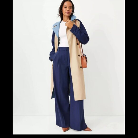 ANN TAYLOR THE PLEATED WIDE LEG PANT TROUSER PLUM ROSE BURGUNDY WINE $139 00 - Picture 5 of 8